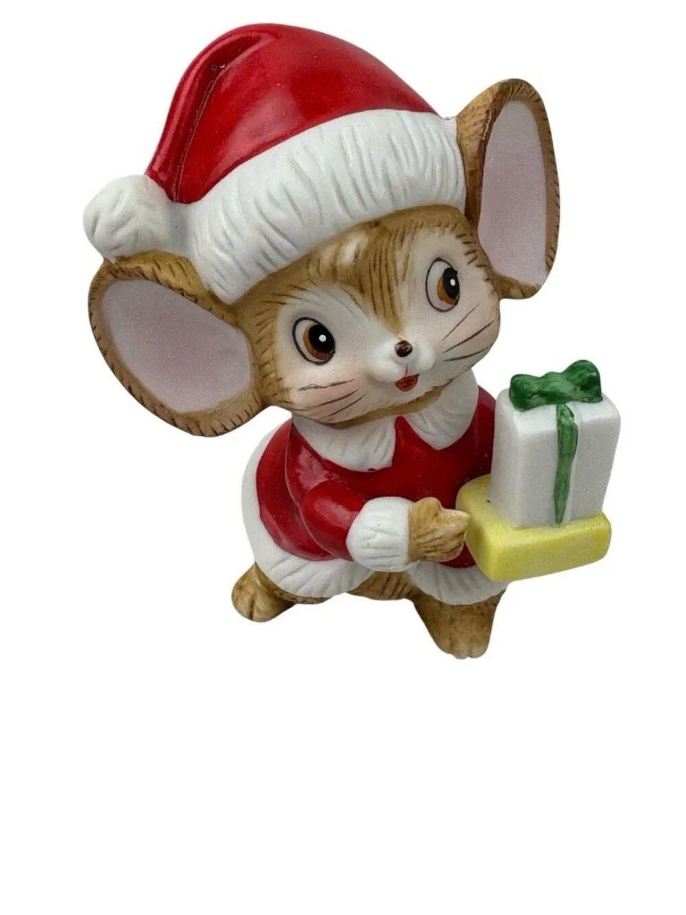 Vintage Homco Christmas Mice #5405 Santa Mouse Ceramic Bisque Figurines Set of 3